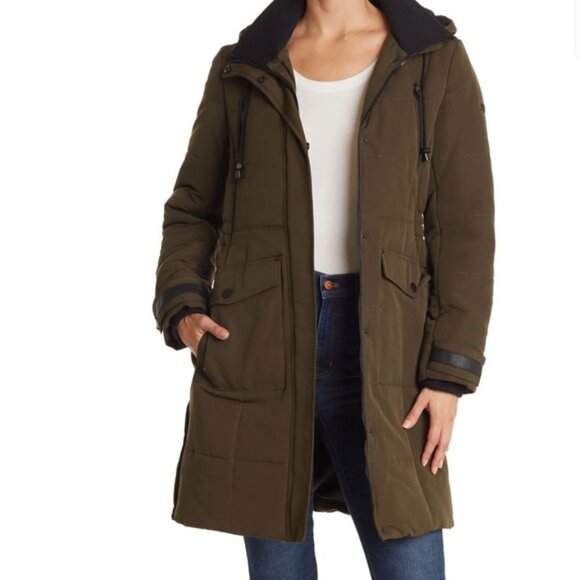 Lucky Brand Green Quilted Hooded Parka Coat NWT - Picture 3 of 11